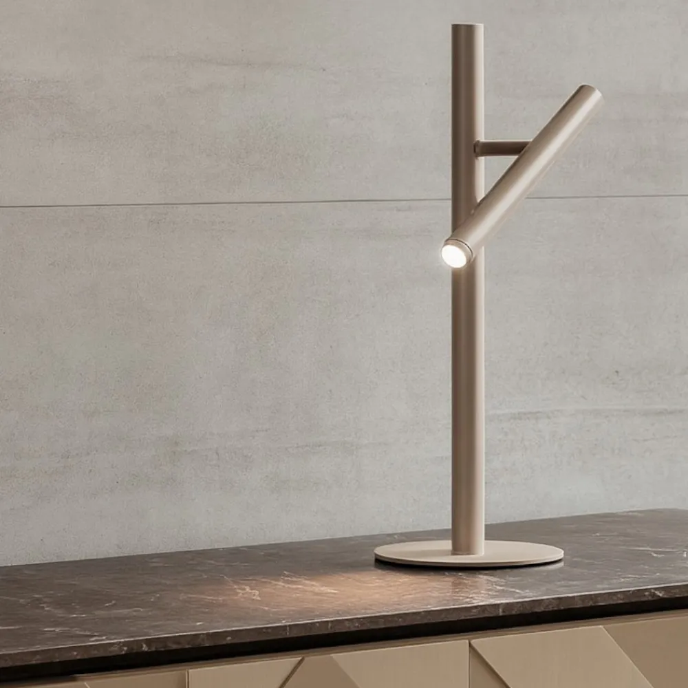 Lampade Da Tavolo-Gea Luce glst40 lampada da tavolo led orientabili 3000k tortora