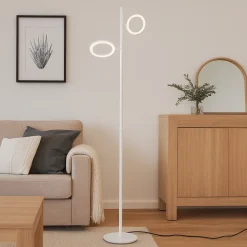 Lampade Da Terra-Gea Luce gpib lampada da terra led 3000k due luci orientabili bianca