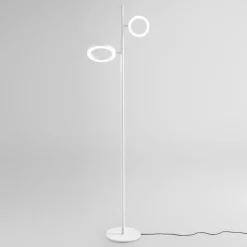 Lampade Da Terra-Gea Luce gpib lampada da terra led 3000k due luci orientabili bianca