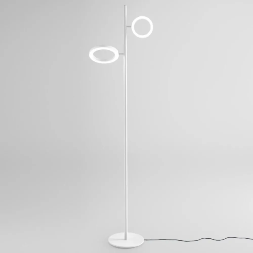 Lampade Da Terra-Gea Luce gpib lampada da terra led 3000k due luci orientabili bianca