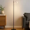 Lampade Da Terra-Gea Luce gpi lampada da terra led 3000k nera dimmerabile moderna