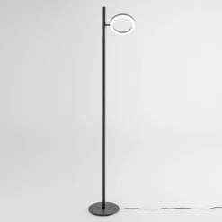 Lampade Da Terra-Gea Luce gpi lampada da terra led 3000k nera dimmerabile moderna
