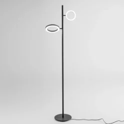 Lampade Da Terra-Gea Luce gpi lampada piantana da terra deign moderna nero led orientabile 3000k