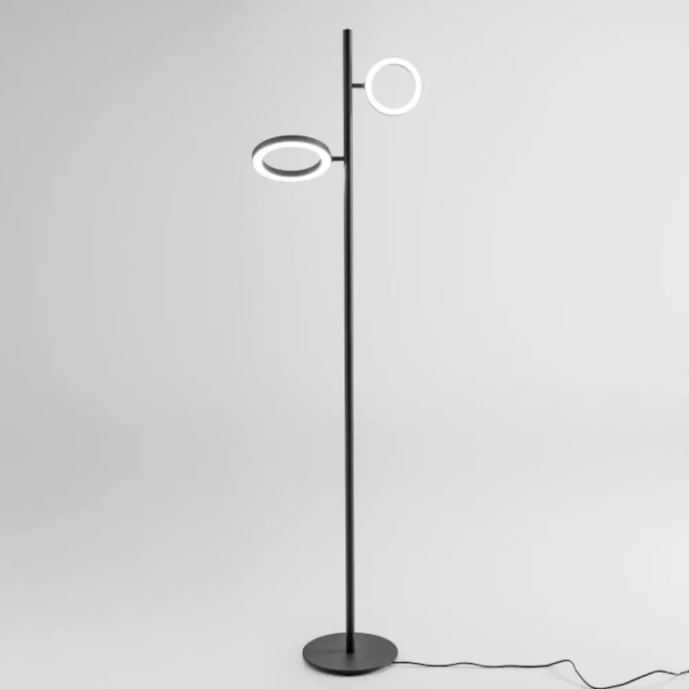 Lampade Da Terra-Gea Luce gpi lampada piantana da terra deign moderna nero led orientabile 3000k