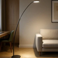 Lampade Da Terra-Gea Luce gpin lampade moderne da terra led 3000k dimmerabile nera orientabile