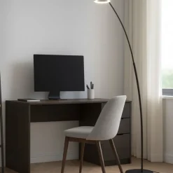 Lampade Da Terra-Gea Luce gpin lampade moderne da terra led 3000k dimmerabile nera orientabile