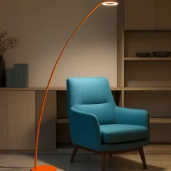 Lampade Da Terra-Gea Luce gpi piantana design moderno arancione led 3000k dimmerabile