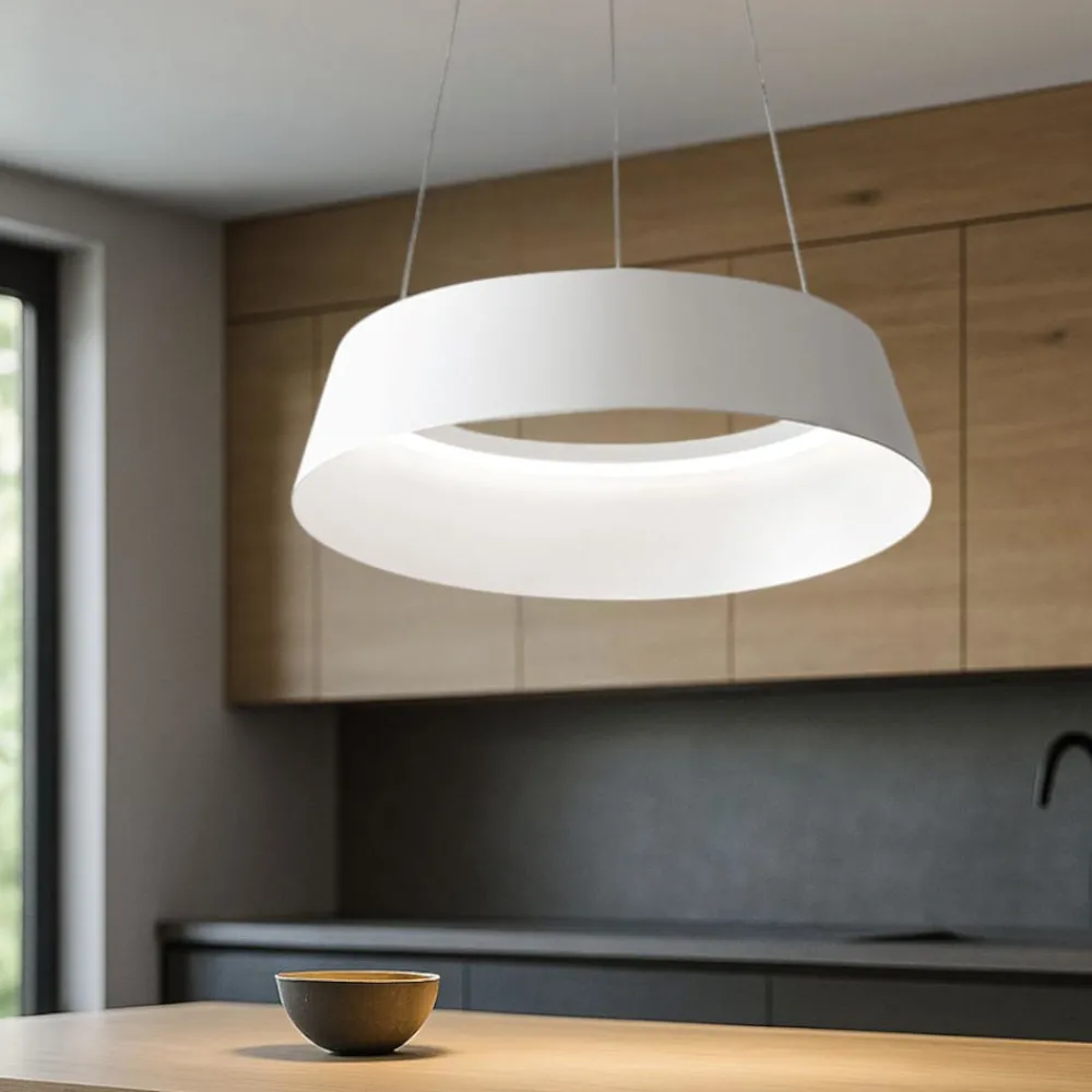 Lampadari Cucina-Gea Luce juliette lampadario cucina led 50w 3000k bianco rotondo