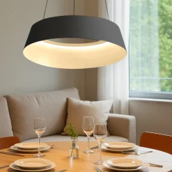Lampadari Moderni-Gea Luce juliette lampadario moderno led 50w 3000k nero circolare