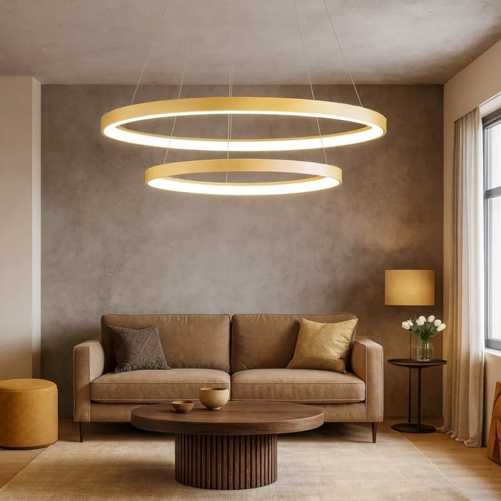 Lampadari Moderni-Gea Luce krizia lampadario moderno led 88w 3000k ad anelli