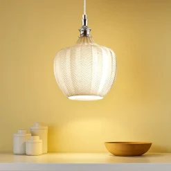 Lampade A Sospensione-Gea Luce lampada a sospensione cleofe in vetro lavorato
