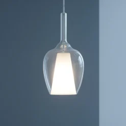 Lampade A Sospensione-Gea Luce lampada a sospensione vetro trasparente ofelia