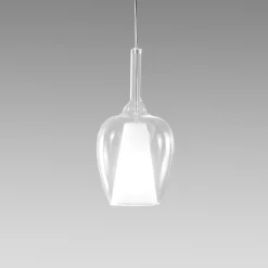 Lampade A Sospensione-Gea Luce lampada a sospensione vetro trasparente ofelia