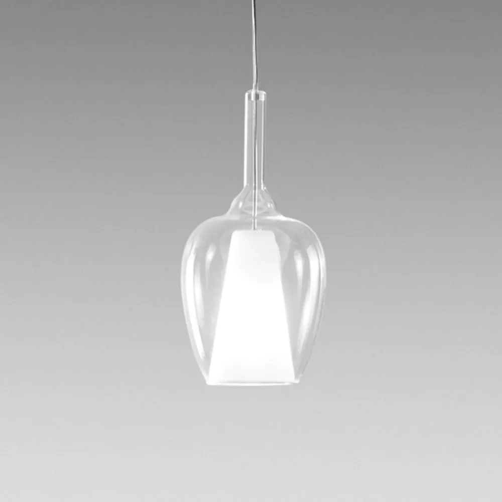 Lampade A Sospensione-Gea Luce lampada a sospensione vetro trasparente ofelia