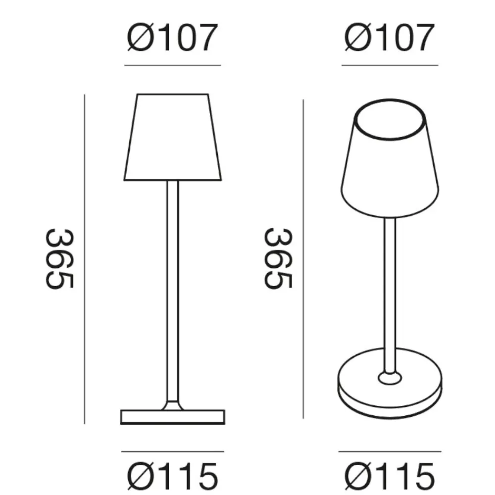 Lampade Da Tavolino Esterno-Gea Luce lampada da tavolino led 3w 3000k ip54 per esterno