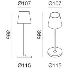 Lampade Da Tavolino Esterno-Gea Luce lampada da tavolo led 3w 3000k ip54 marrone