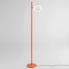 Lampade Da Terra-Gea Luce lampada da terra gpi arancione diffusore cerchio led 3000k dimmerabile