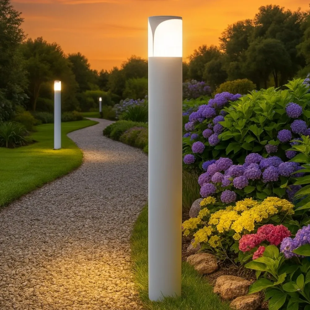 Lampioni Da Giardino-Gea Luce lampioncino da giardino ip44 bianco h80 cm