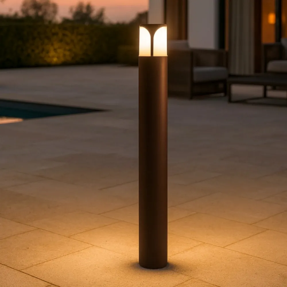 Lampioni Da Giardino-Gea Luce lampioncino da giardino ip44 marrone h80 cm