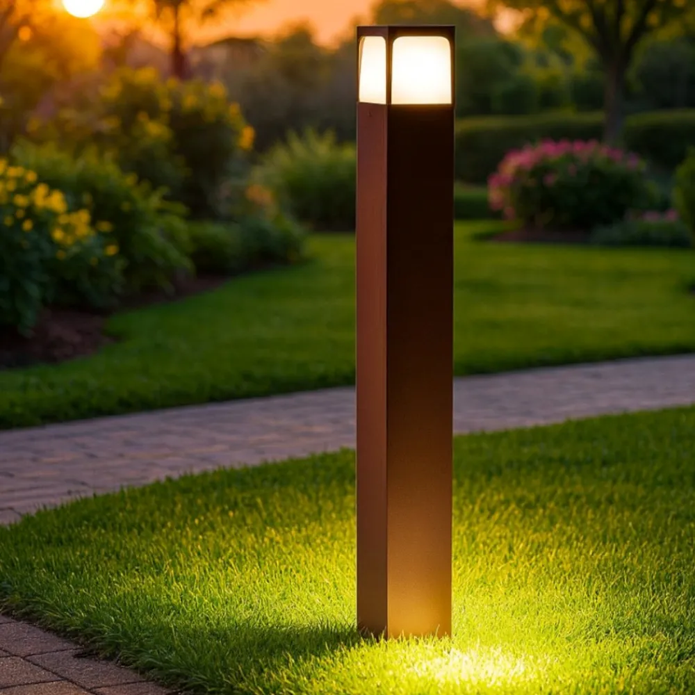 Lampioni Da Giardino-Gea Luce lampione da giardino ip44 marrone h80 cm