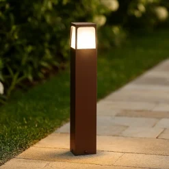 Lampioni Da Giardino-Gea Luce lampione da giardino ip44 marrone h50 cm