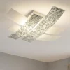 Plafoniere Moderne-Gea Luce lara plafoniera moderna vetri bianco foglia argento