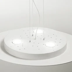 Lampadari Moderni-Gea Luce luna lampadario moderno bianco luce sopra e sotto