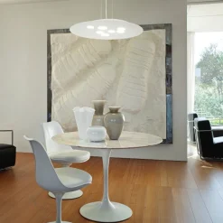 Lampadari Moderni-Gea Luce luna lampadario moderno bianco luce sopra e sotto