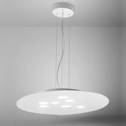Lampadari Moderni-Gea Luce luna lampadario moderno bianco luce sopra e sotto