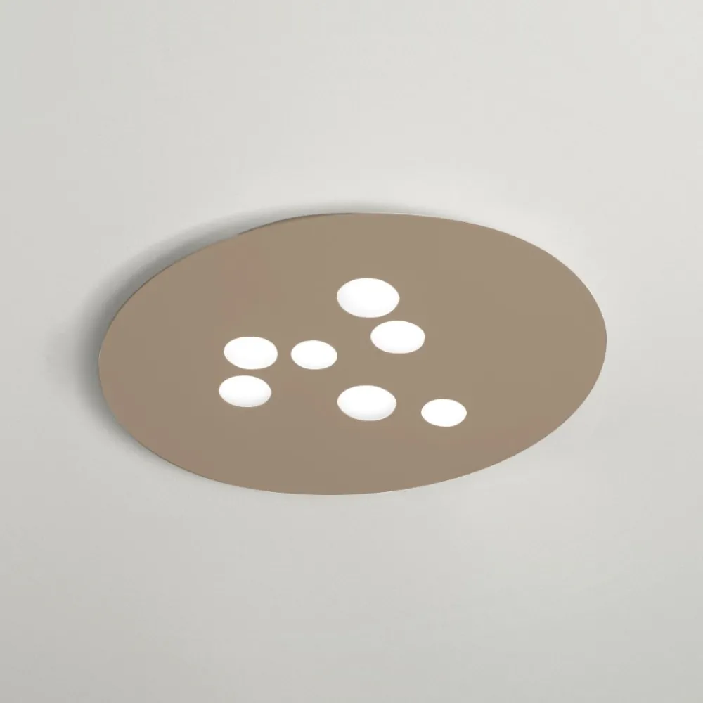 Plafoniere Moderne-Gea Luce luna plafoniera tortora design moderna
