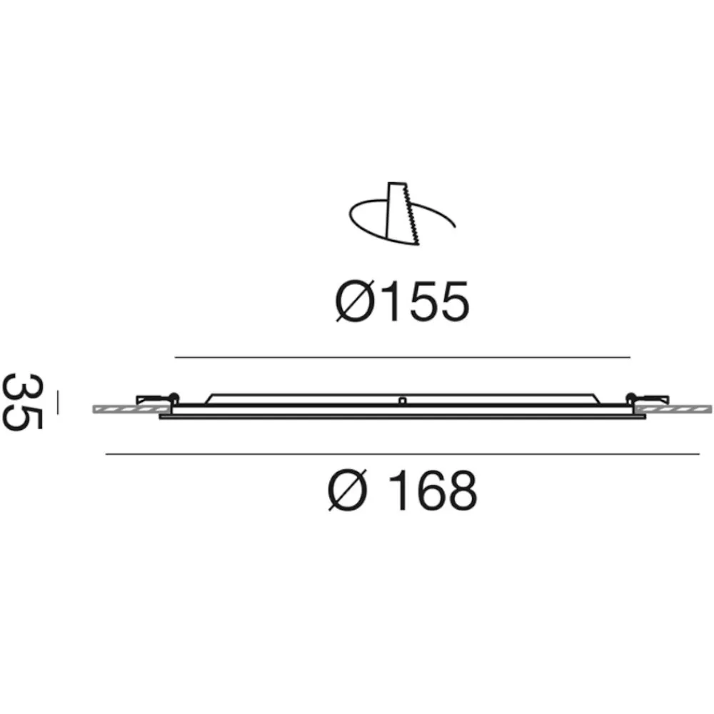 Faretti Da Incasso-Gea Luce maia faretto incasso led 12w 4000k bianco per controsoffitto