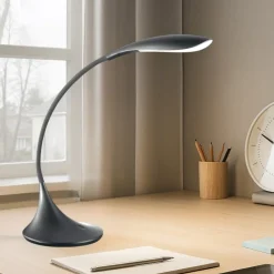 Lampade Da Tavolo-Gea Luce nunki lampada da scrivania led nera moderna