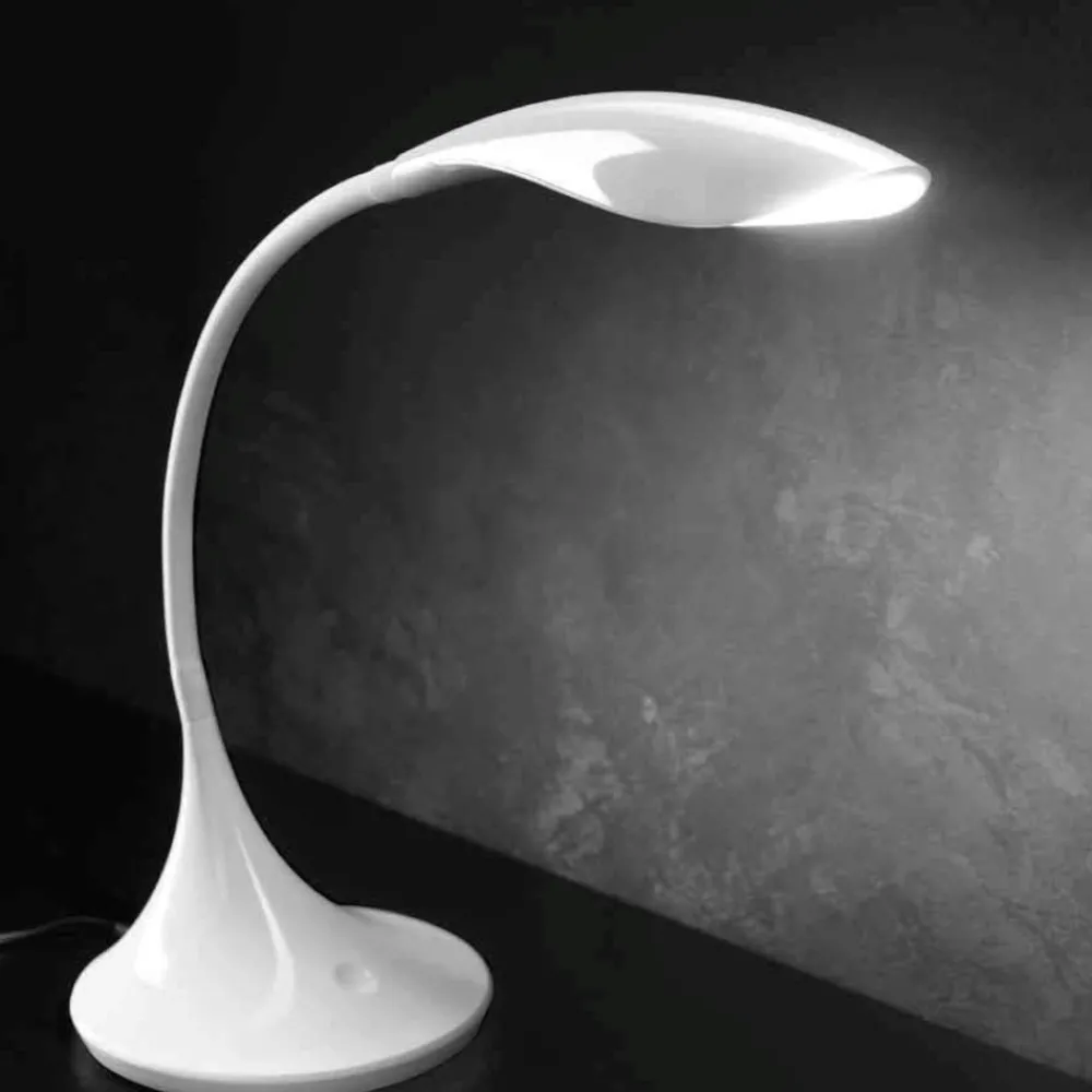 Lampade Da Tavolo-Gea Luce nunki lampada da scrivania led moderna bianca