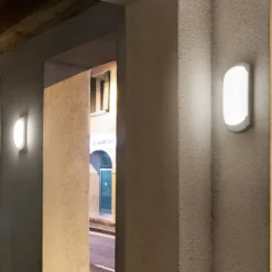 Applique Da Esterno-Gea Luce nut applique da esterno bianco led 12w 4000k