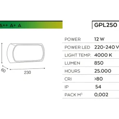 Applique Da Esterno-Gea Luce nut applique da esterno bianco led 12w 4000k