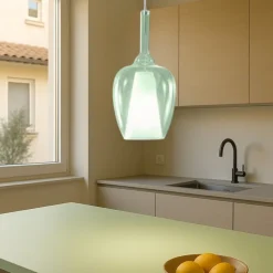 Lampade A Sospensione-Gea Luce ofelia lampada a soapensione verde per isola cucina