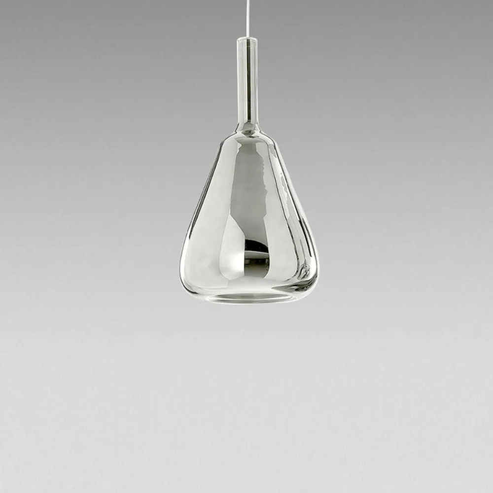Lampade A Sospensione-Gea Luce ofelia lampada a sospensione vetro cromo