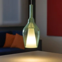 Lampade A Sospensione-Gea Luce ofelia lampada a sospensione per cucina moderna in vetro verde