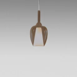 Lampade A Sospensione-Gea Luce ofelia lampada a sospensione in vetro ambra