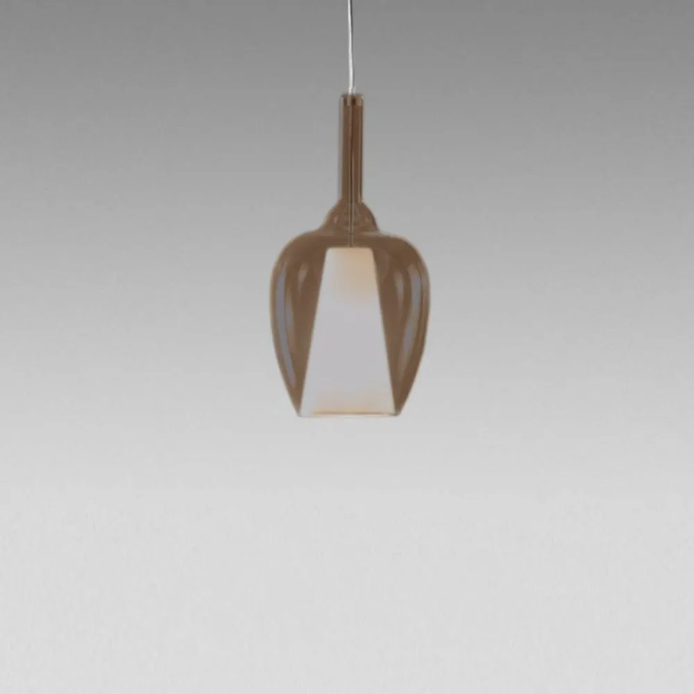 Lampade A Sospensione-Gea Luce ofelia lampada a sospensione in vetro ambra