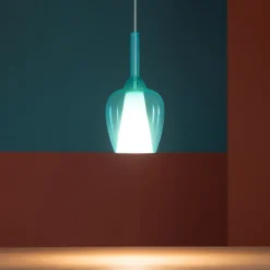 Lampade A Sospensione-Gea Luce ofelia lampada a sospensione in vetro blu