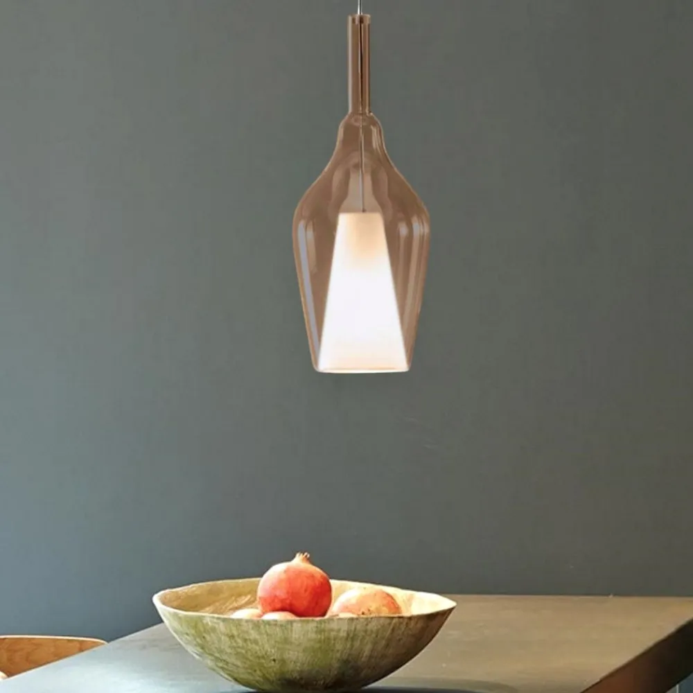 Lampade A Sospensione-Gea Luce ofelia lampada a sospensione con portalampada in vetro