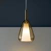 Lampade A Sospensione-Gea Luce ofelia lampada a sospensione portalampada vetro ambra fume'