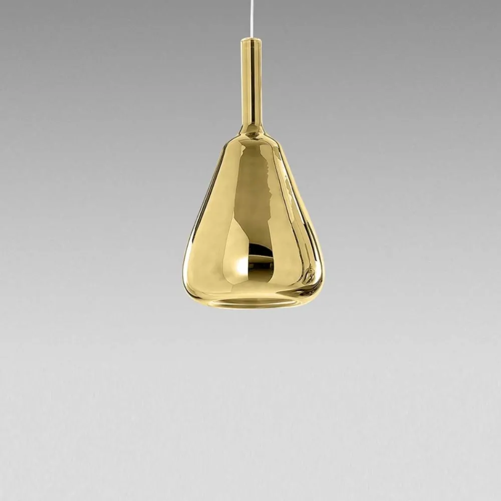 Lampade A Sospensione-Gea Luce ofelia lampada a sospensione vetro colore oro