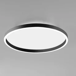 Plafoniere Moderne-Gea Luce plafoniera aela nera led 60w 3000k 4000k rotonda