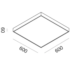 Plafoniere Moderne-Gea Luce plafoniera bianca led 60w 3000k quadrata