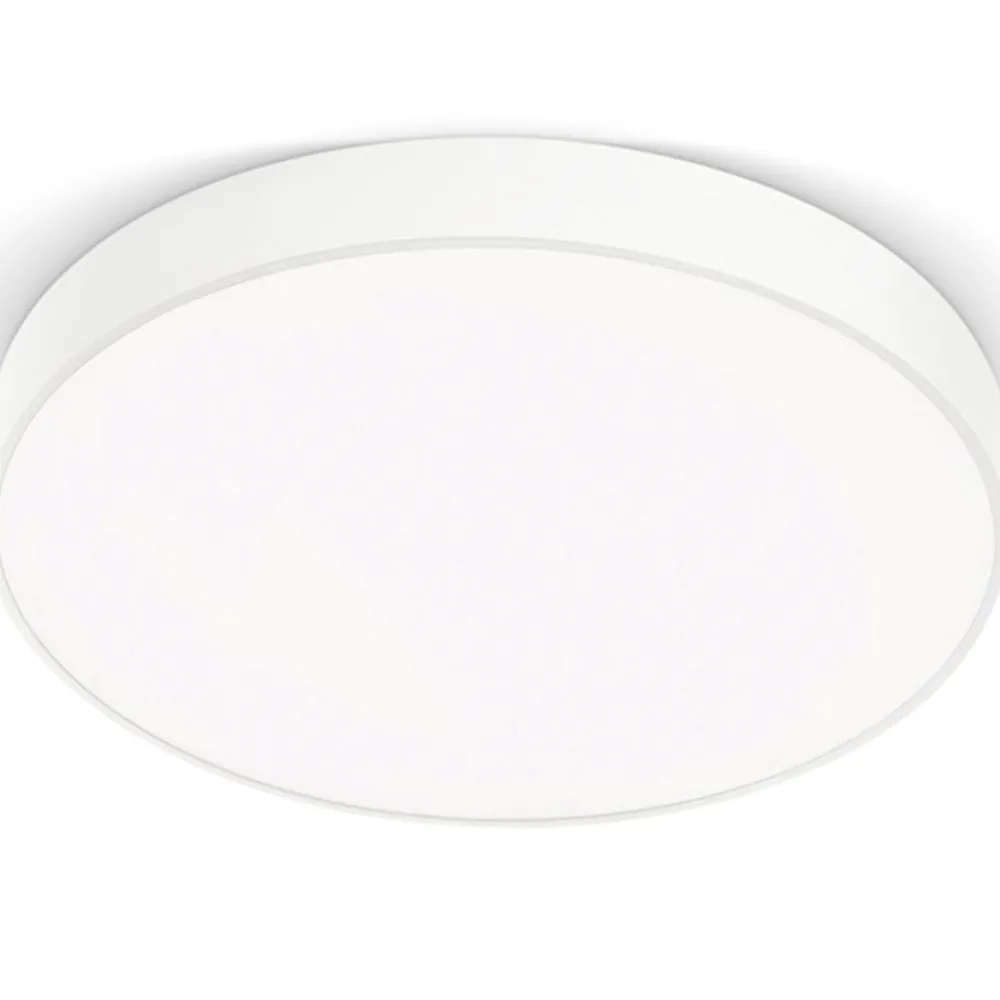 Plafoniere Moderne-Gea Luce plafoniera bianca moderna led 50w 4000k rotonda