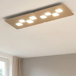Plafoniere Moderne-Gea Luce plafoniera bilbao tortora moderna rettangolare