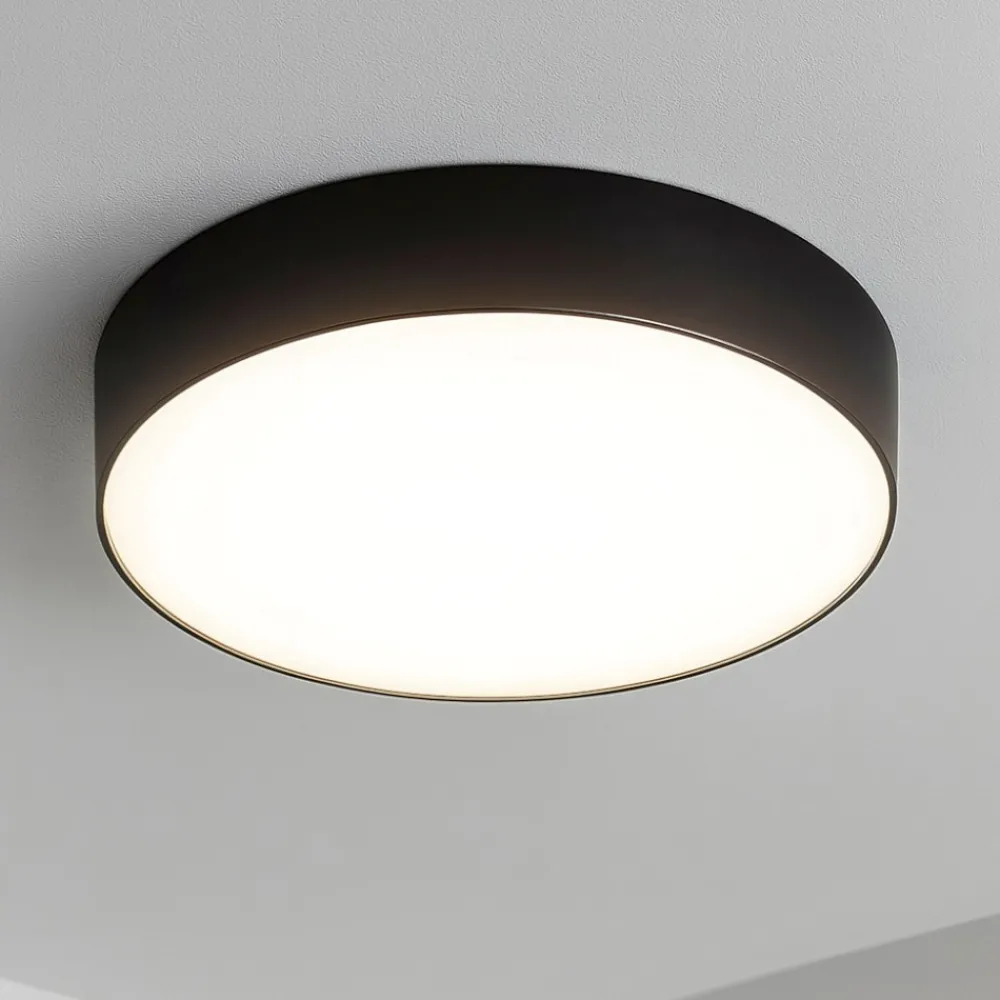 Plafoniere Moderne-Gea Luce plafoniera da cucina cloe nera rotonda 16w 3000k