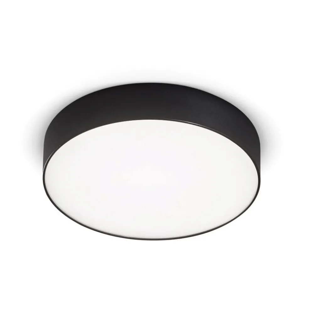 Plafoniere Moderne-Gea Luce plafoniera da cucina cloe nera rotonda 16w 3000k